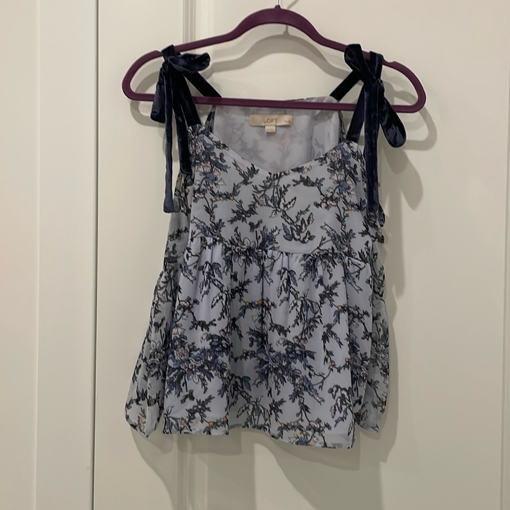 LOFT Off Shoulder Blue Blouse Size XSP